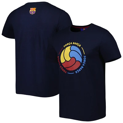 T-shirt Homme Bleu Marine Barcelona Arrondi