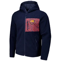 Men's  Navy Barcelona Sherpa Full-Zip Hoodie Jacket