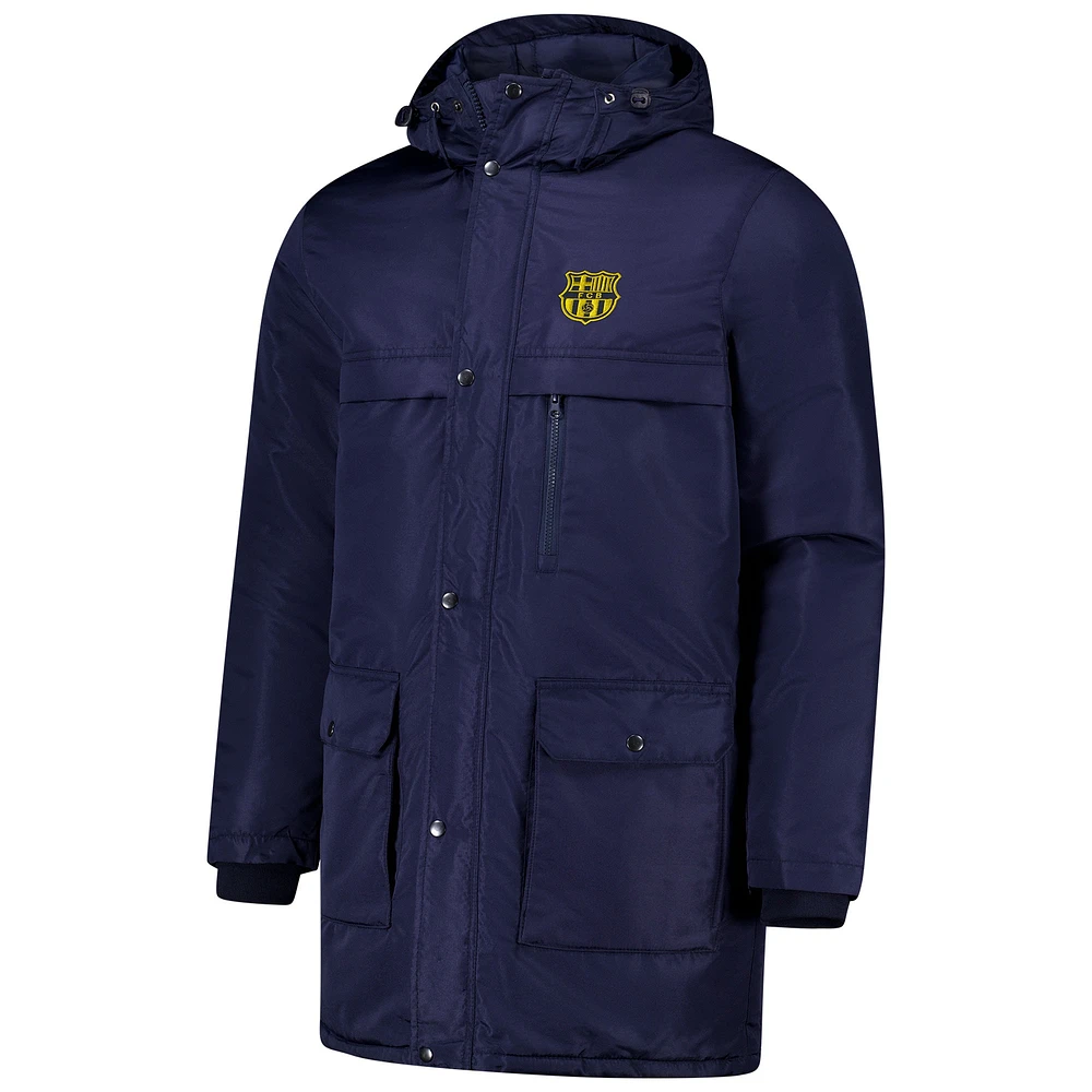 Men's Navy Barcelona Winter Field Park Full-Zip Hoodie Jacket