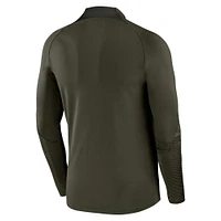 Men's Nike Olive Barcelona Strike Drill 2023/24 Performance Quarter-Zip Long Sleeve Top