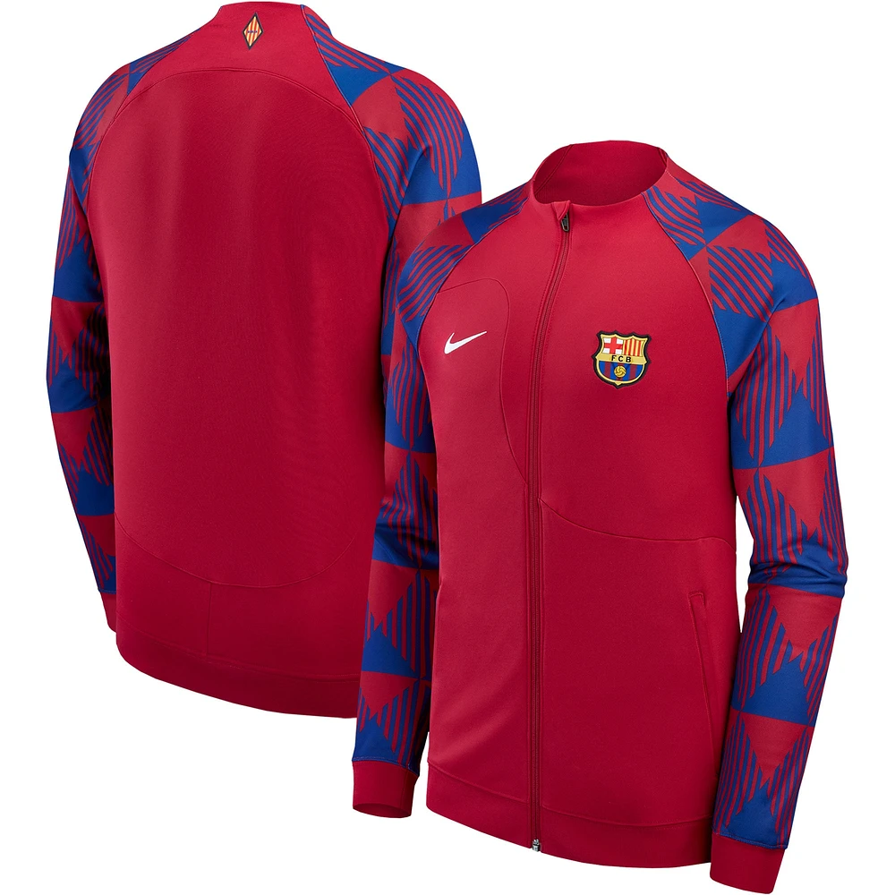 Men's Nike Red Barcelona 2023/24 Academy Pro Anthem Raglan Performance Full-Zip Jacket