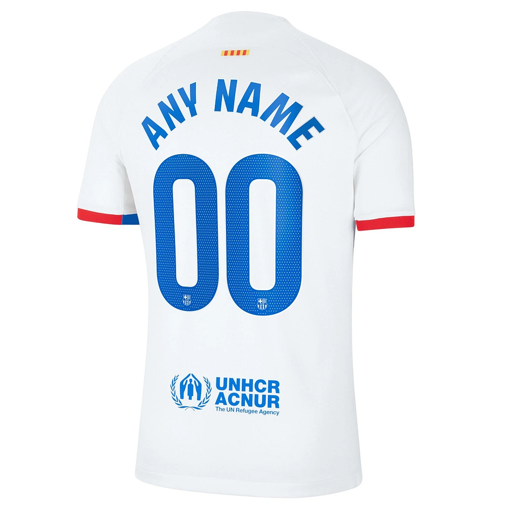 Men's Nike  White Barcelona 2023/24 Away Stadium Replica Custom Jersey