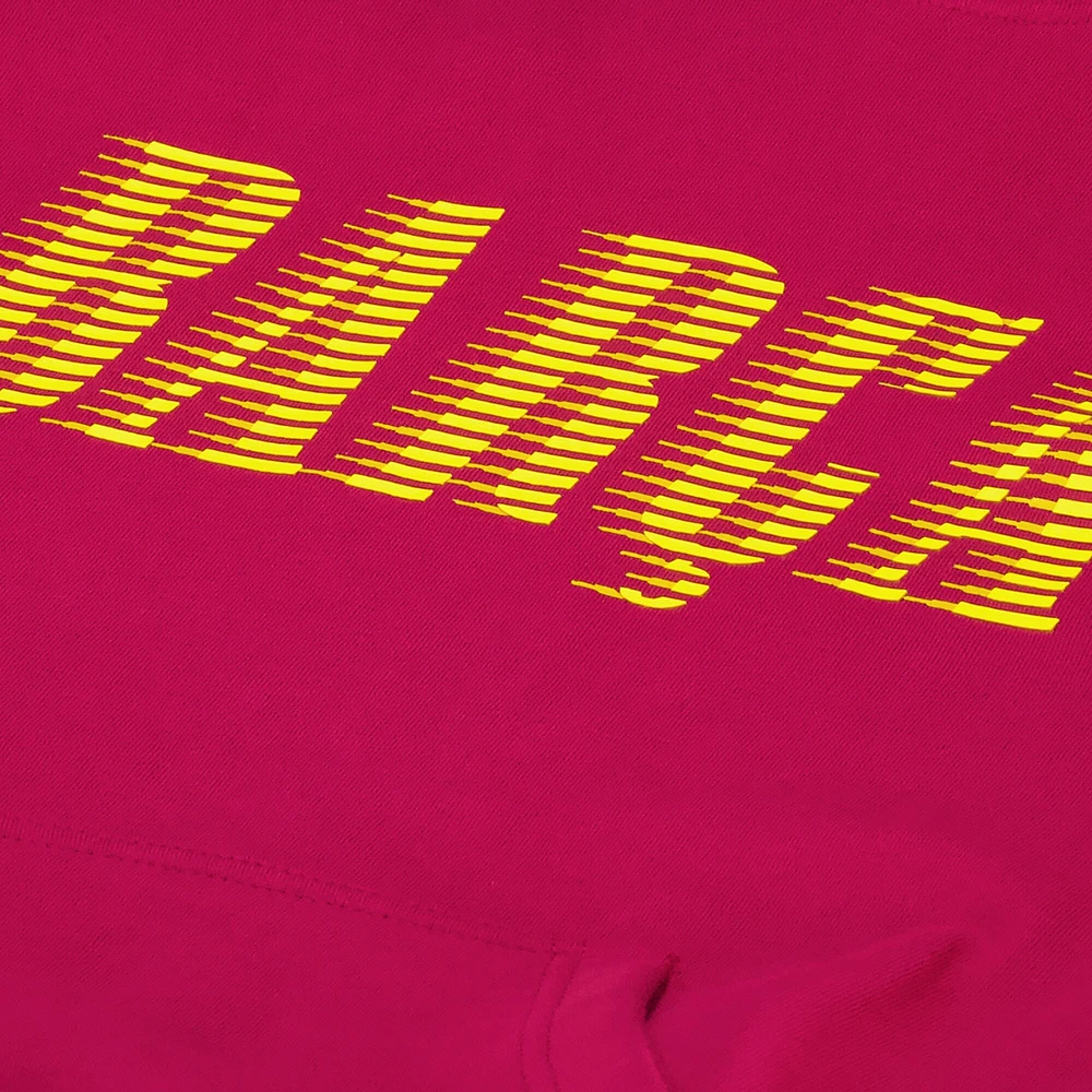 Men's Red Barcelona Team Oversized Raglan Pullover Hoodie