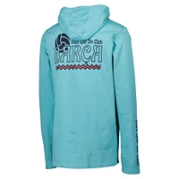 Men's Teal Barcelona Long Sleeve Hoodie T-Shirt