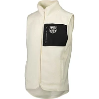 Men's White Barcelona Pile Full-Zip Vest