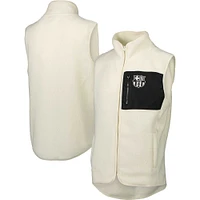 Men's White Barcelona Pile Full-Zip Vest