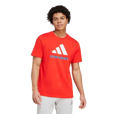 T-shirt adidas rouge Bayern Munich à trois bandes pour homme