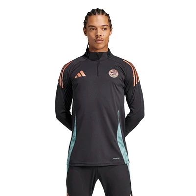 Haut d'entraînement adidas noir Bayern Munich 2024/25 AEROREADY Raglan à quart de zip pour homme