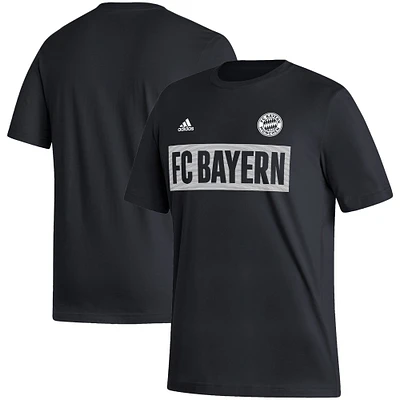 T-shirt adidas noir Bayern Munich Culture Bar pour hommes