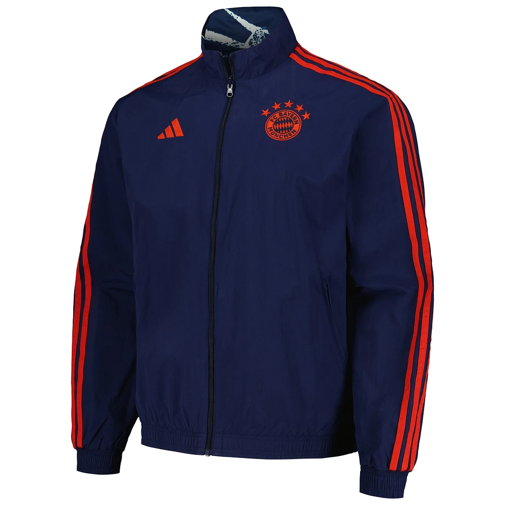 Men's adidas  Blue Bayern Munich 2023/24 Reversible Anthem Full-Zip Jacket