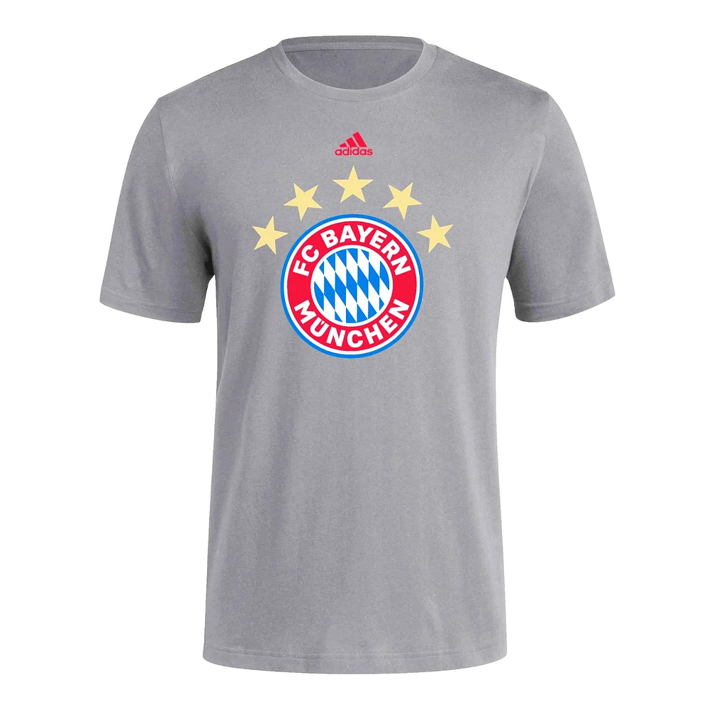T-shirt à trois bandes adidas Bayern Munich pour hommes, gris
