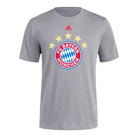 T-shirt à trois bandes adidas Bayern Munich pour hommes, gris