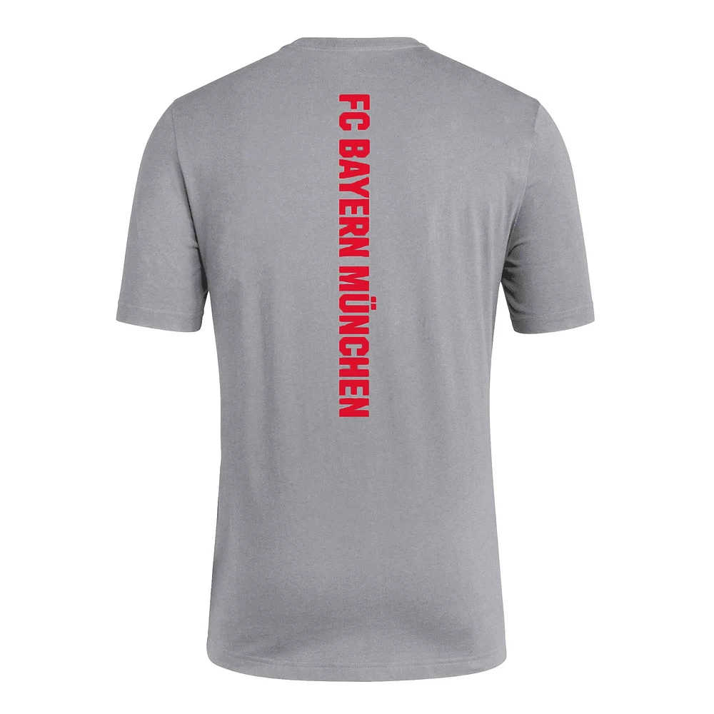 T-shirt à trois bandes adidas Bayern Munich pour hommes, gris