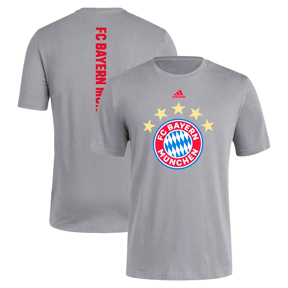 T-shirt à trois bandes adidas Bayern Munich pour hommes, gris