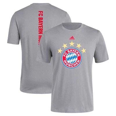 T-shirt à trois bandes adidas Bayern Munich pour hommes, gris