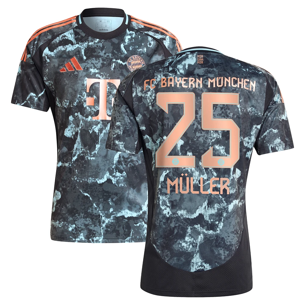Maillot adidas Thomas Müller pour homme, réplique du Bayern Munich 2024/25 extérieur, noir