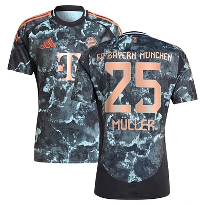 Maillot adidas Thomas Müller pour homme, réplique du Bayern Munich 2024/25 extérieur, noir
