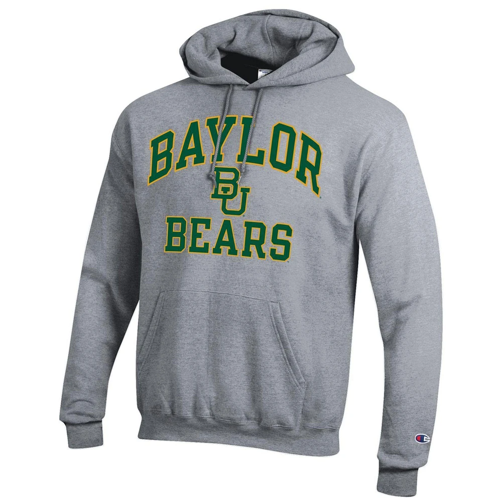 Men's Champion Heather Gray Baylor Bears High Motor Pullover Hoodie