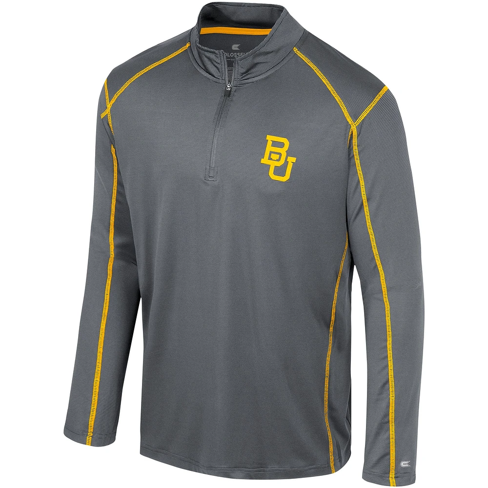 Men's Colosseum Black Baylor Bears Cameron Quarter-Zip Windshirt