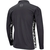 Men's Colosseum Charcoal Baylor Bears OHT Military Appreciation Rival Digi Camo Quarter-Zip Jacket