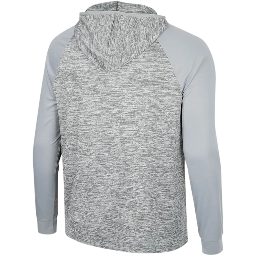 Men's Colosseum Gray Baylor Bears Cybernetic Raglan Quarter-Zip Hooded Top