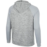 Men's Colosseum Gray Baylor Bears Cybernetic Raglan Quarter-Zip Hooded Top