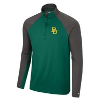 Men's Colosseum Green/Charcoal Baylor Bears Two Yutes Raglan Quarter-Zip Windshirt