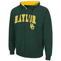 Men's Colosseum Green Baylor Bears Arch & Logo 3.0 Full-Zip Hoodie
