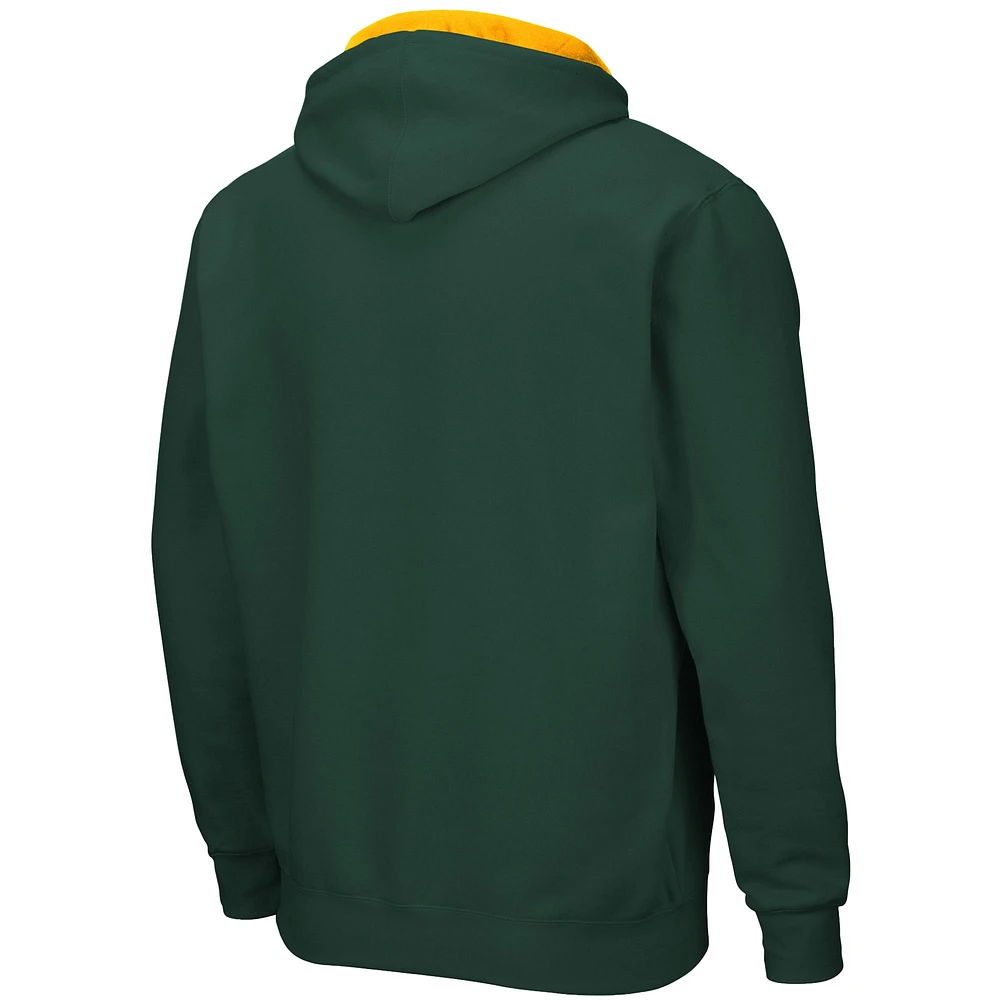 Men's Colosseum Green Baylor Bears Arch & Logo 3.0 Full-Zip Hoodie
