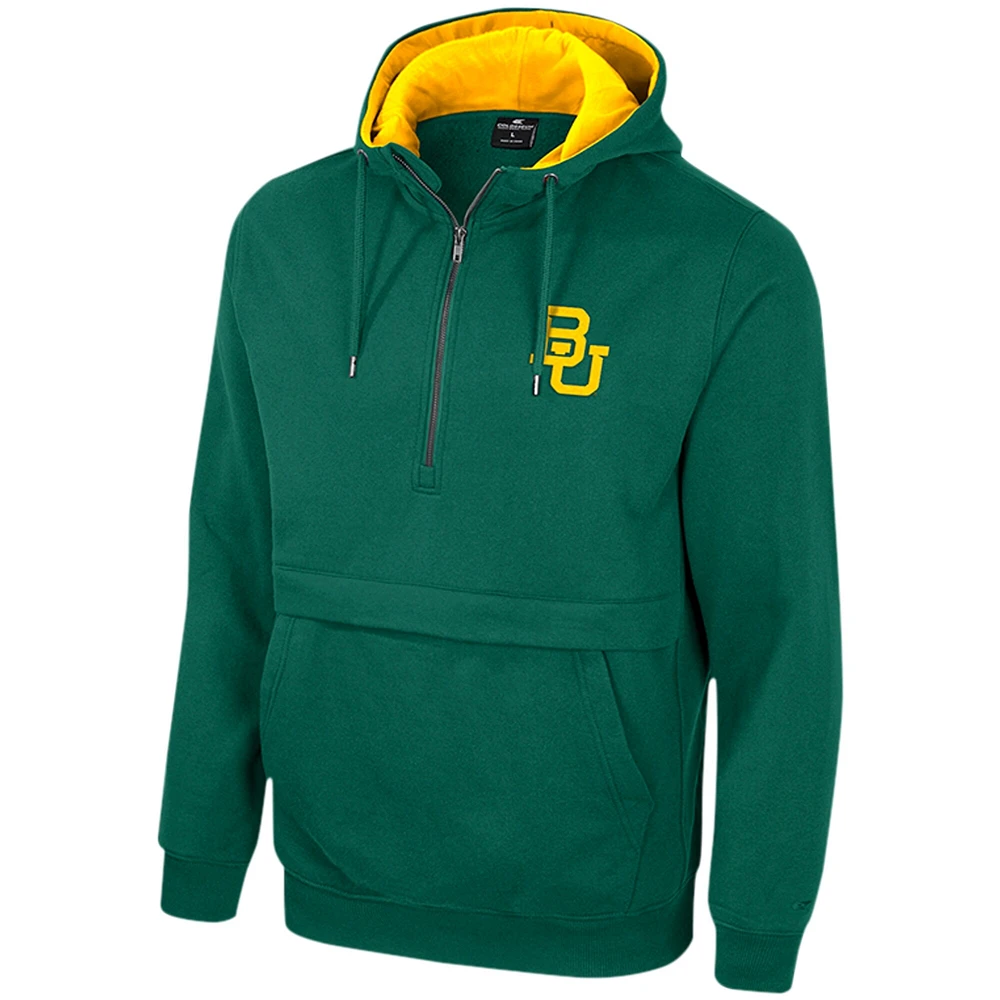 Men's Colosseum Green Baylor Bears Half-Zip Hoodie