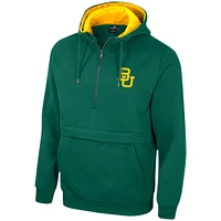 Men's Colosseum Green Baylor Bears Half-Zip Hoodie