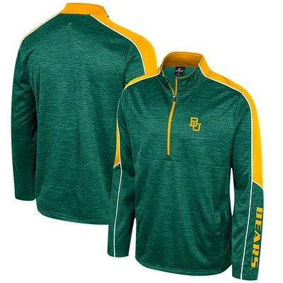 Veste à demi-glissière chinée Baylor Bears Colosseum Green pour homme