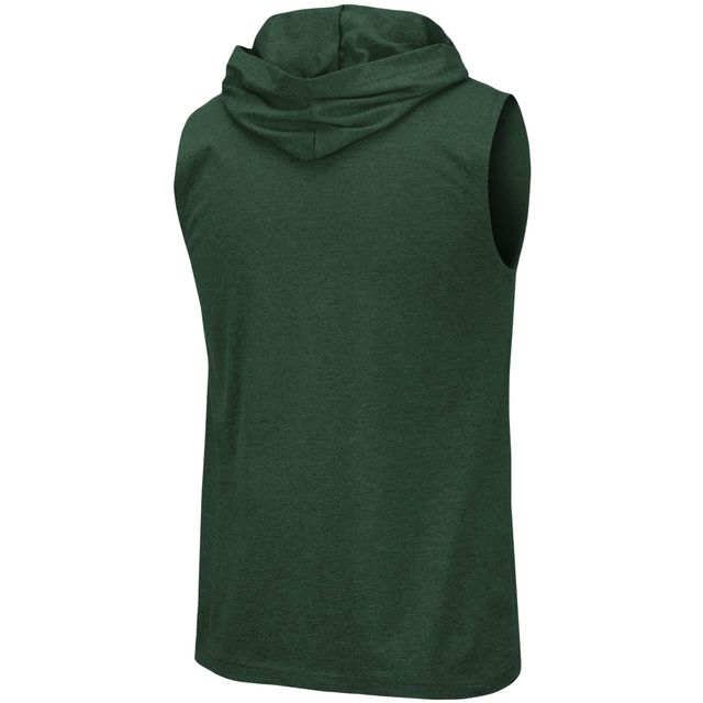Débardeur à capuche universitaire Baylor Bears vert chiné Colosseum pour hommes