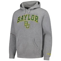 Men's  Heather Charcoal Baylor Bears Arch Logo Foundation Fleece Pullover Hoodie