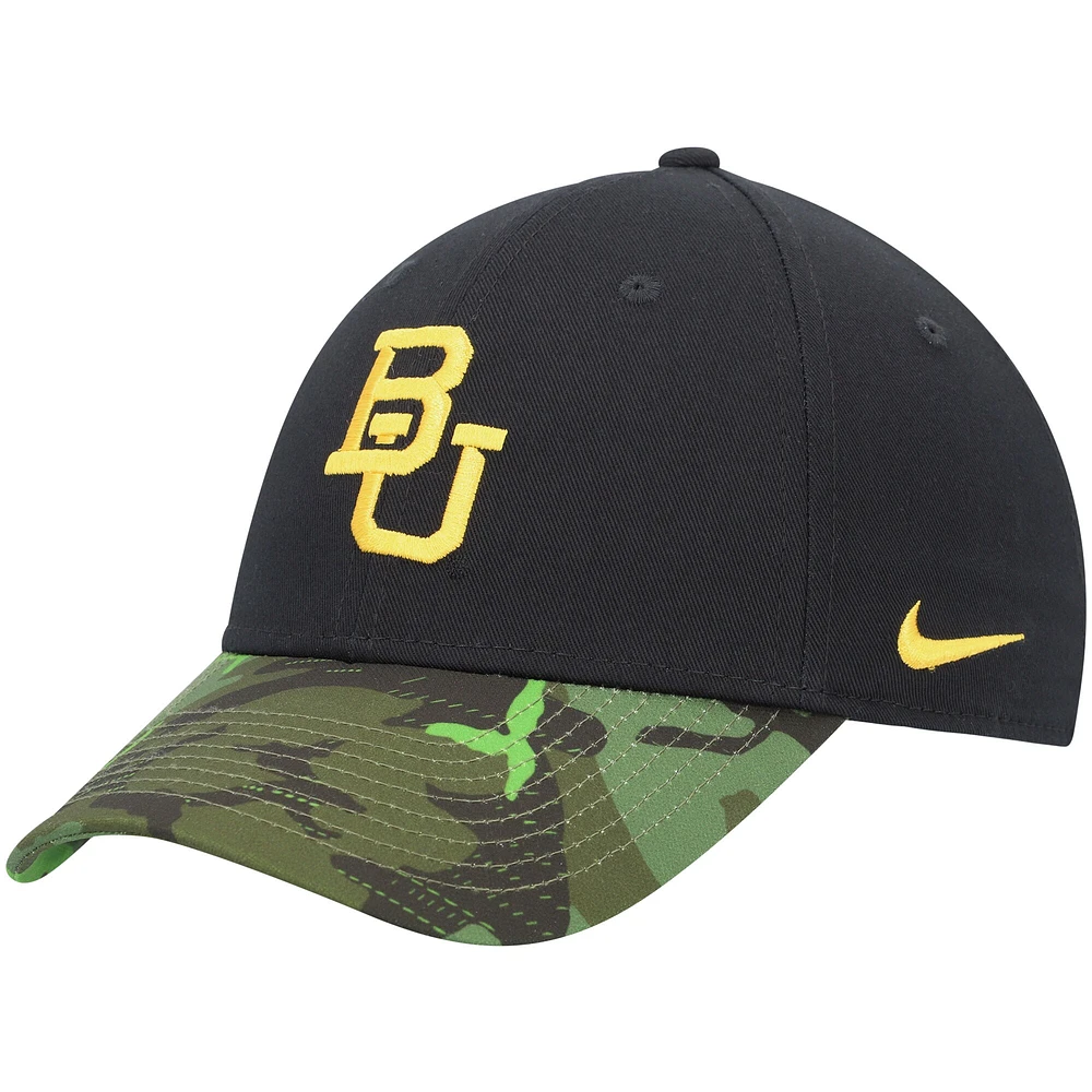 Men's Nike Black/Camo Baylor Bears Veterans Day 2Tone Legacy91 Adjustable Hat
