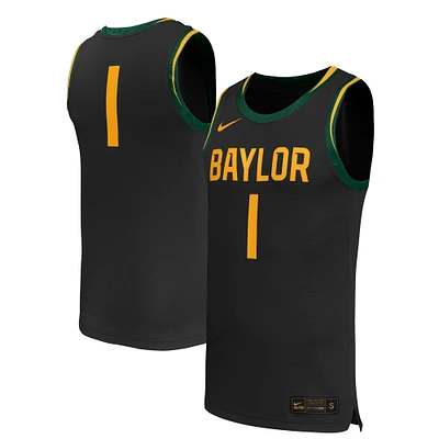Maillot de basket-ball réplique Nike #1 noir Baylor Bears pour homme