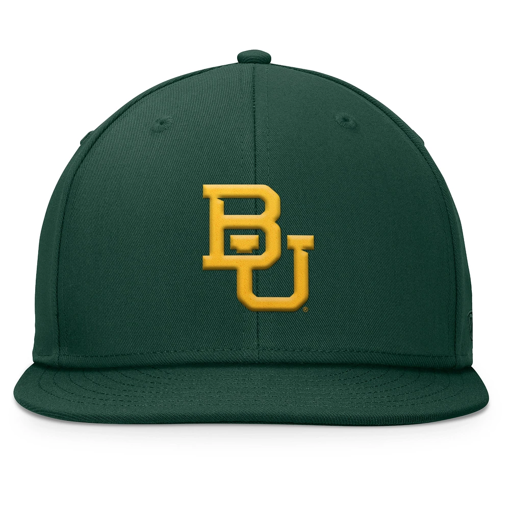 Men's Top of the World Green Baylor Bears Fundamental Snapback Hat