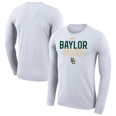 T-shirt à manches longues Nike Baylor Bears 2023 On Court Bench blanc