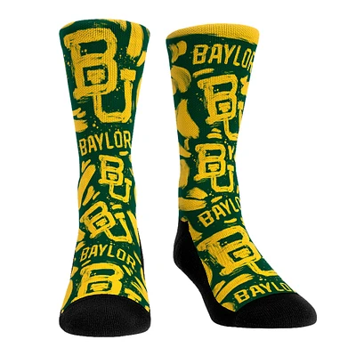 Chaussettes unisexes Rock Em Baylor Bears Allover Logo & Paint Crew