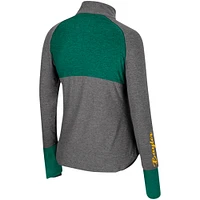 Women's Colosseum  Black Baylor Bears Morningside Sleeve Hit Raglan Quarter-Zip Top