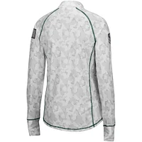 Women's Colosseum Camo Baylor Bears OHT Military Appreciation Officer Arctic Lightweight Quarter-Zip Top