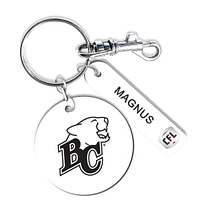 BC Lions Personalized Leather Round Keychain