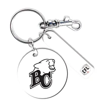BC Lions Personalized Leather Round Keychain