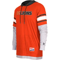 Men's 5th & Ocean by New Era Orange BC Lions Twofer Pullover Hoodie