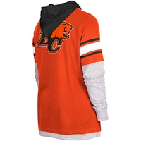 Men's 5th & Ocean by New Era Orange BC Lions Twofer Pullover Hoodie