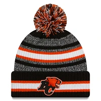 Men's New Era  Black BC Lions Sideline 6 Dart Cuffed Knit Hat with Pom