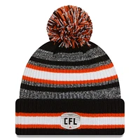 Men's New Era  Black BC Lions Sideline 6 Dart Cuffed Knit Hat with Pom