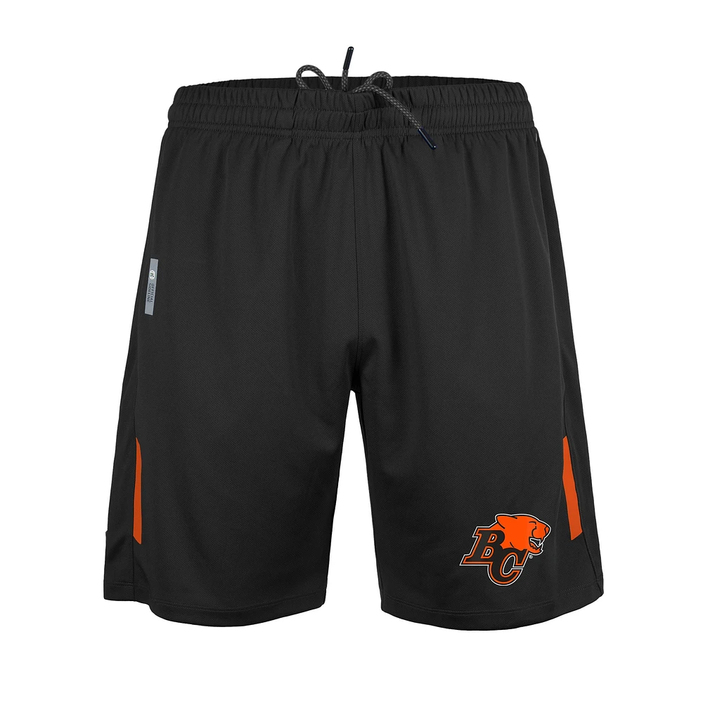 Men's New Era  Black BC Lions Sideline Swift Performance Knit Shorts