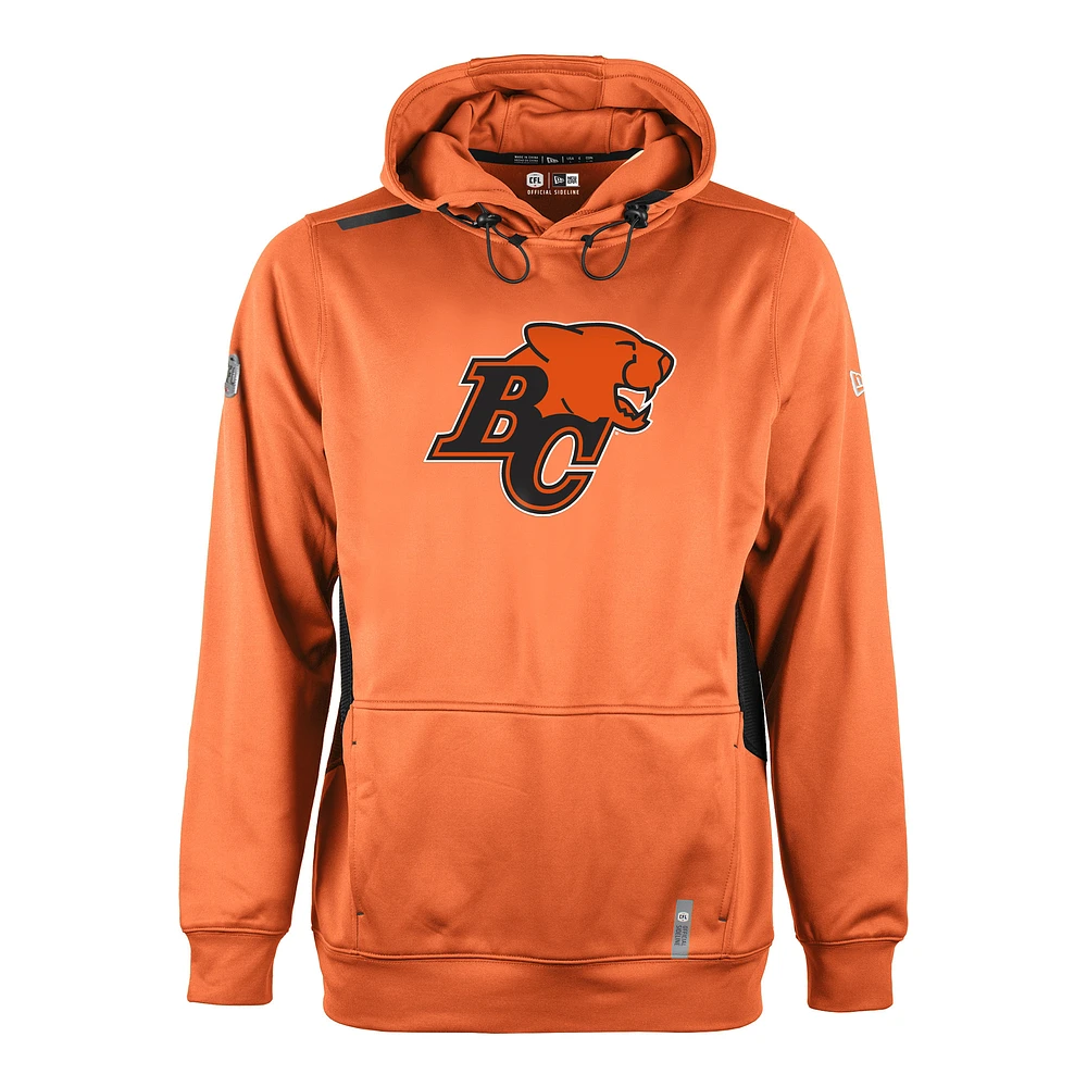 Men's New Era  Orange BC Lions Sideline Clutch Performance Pullover Hoodie