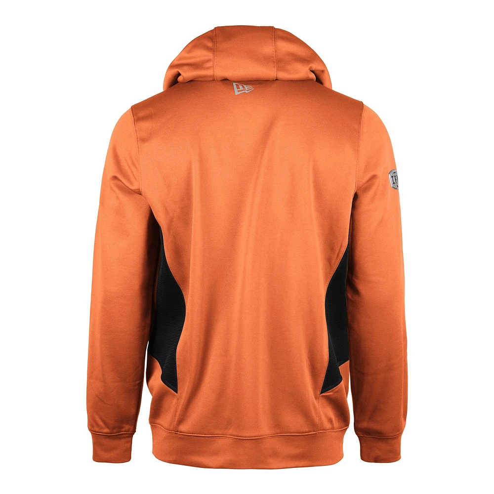 Men's New Era  Orange BC Lions Sideline Clutch Performance Pullover Hoodie